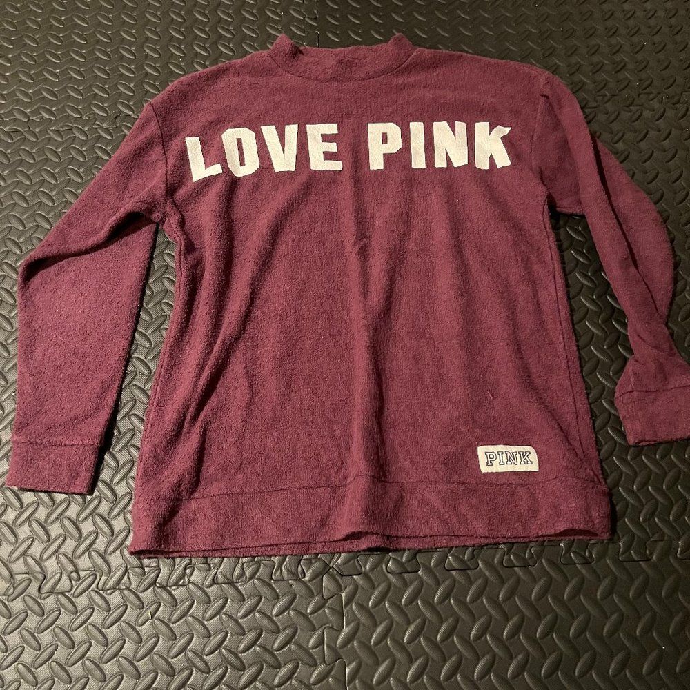 Victorias secret pink towel pull over sweatshirt size S